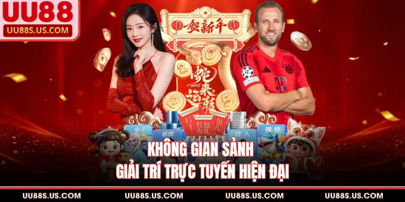 Không gian sảnh giải trí trực tuyến hiện đại
